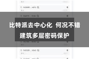 比特派去中心化 何况不错建筑多层密码保护